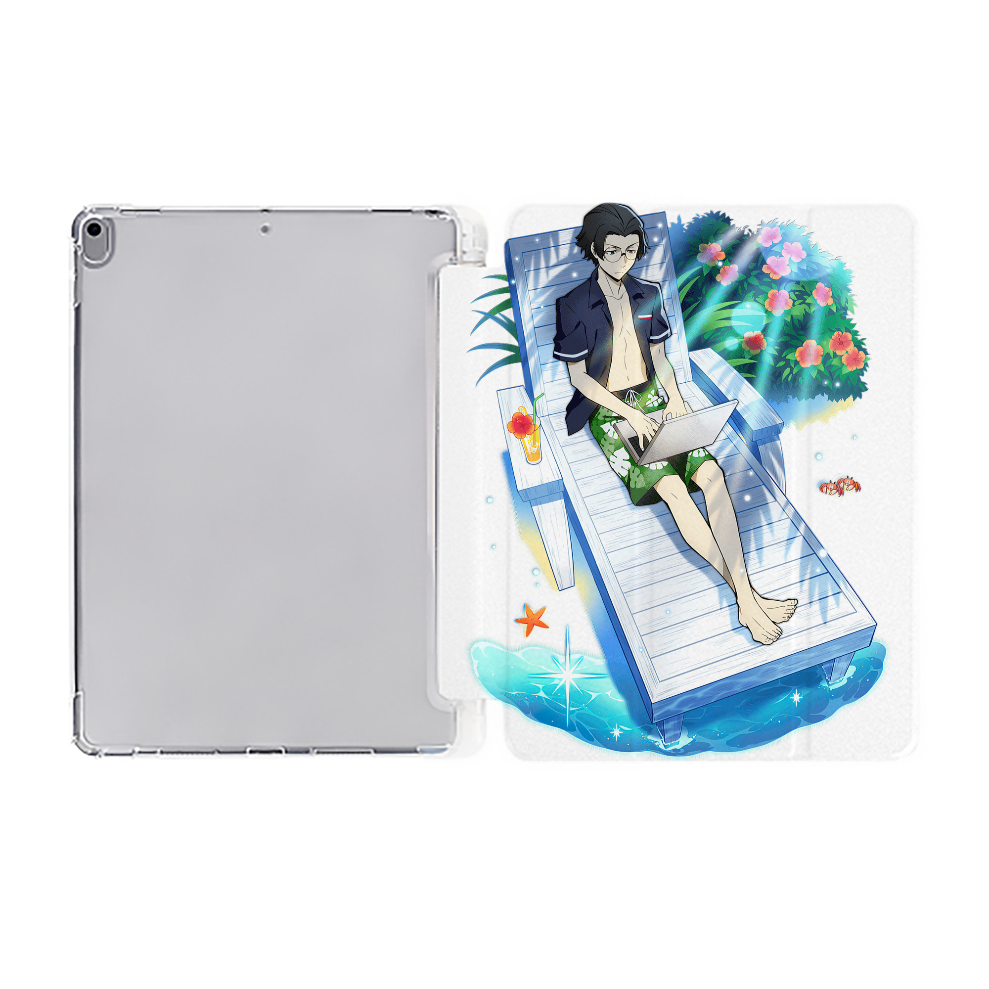 （画像用） 文豪ストレイドッグス Bungo Stray Dogs IPad ケース ペン収納付き 三つ折りスタンド PUレザー×シリコン 対応機種9.5/10.5/10.9インチ